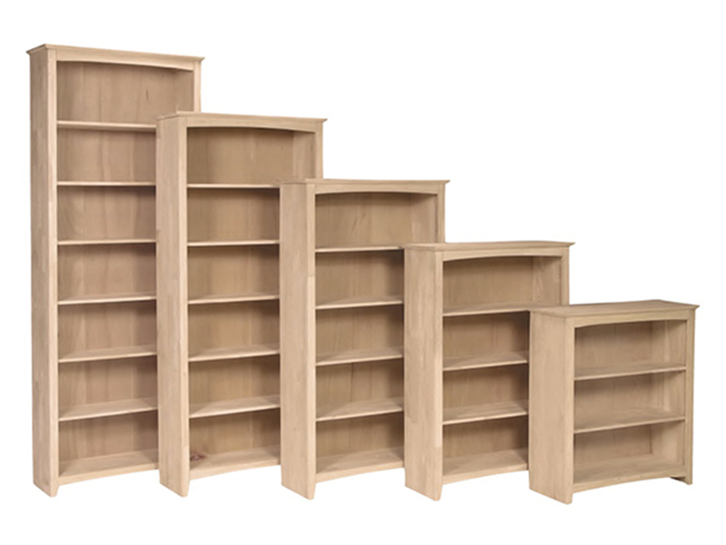 Custom Wood Shaker Bookcases in Various Heights