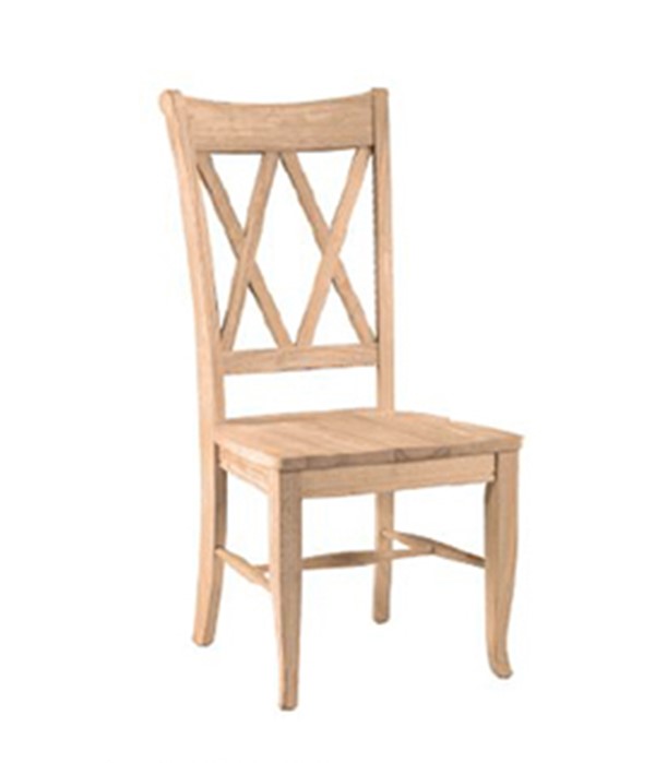 Double X-Back Unfinished Dining Chair Set