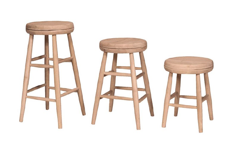 Swivel Scoop Unfinished Barstool Set