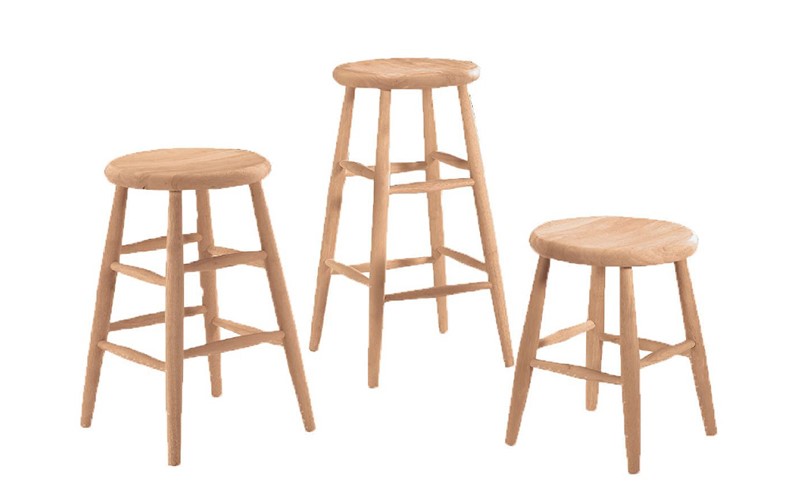 Scoop Unfinished Dining Barstool Set