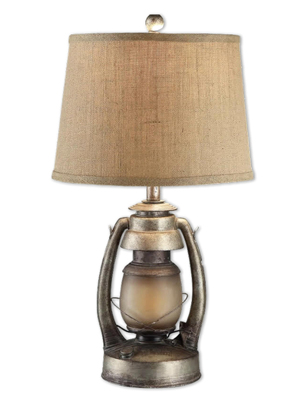 Oil Lantern & Night Light Rustic Cabin Table Lamp