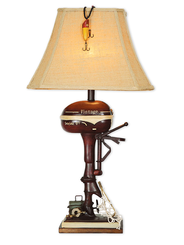 Vintage Motor Rustic Cabin Table Lamp