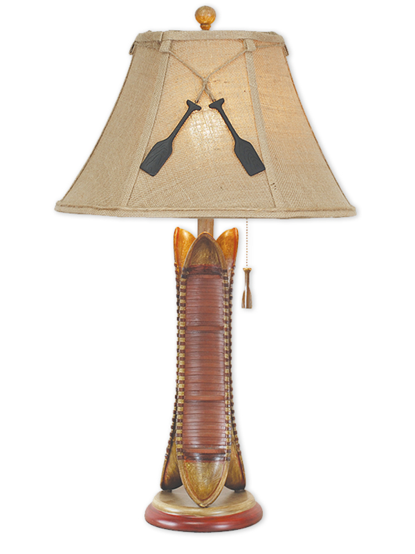 Vintage Style Canoe Rustic Cabin Lamp